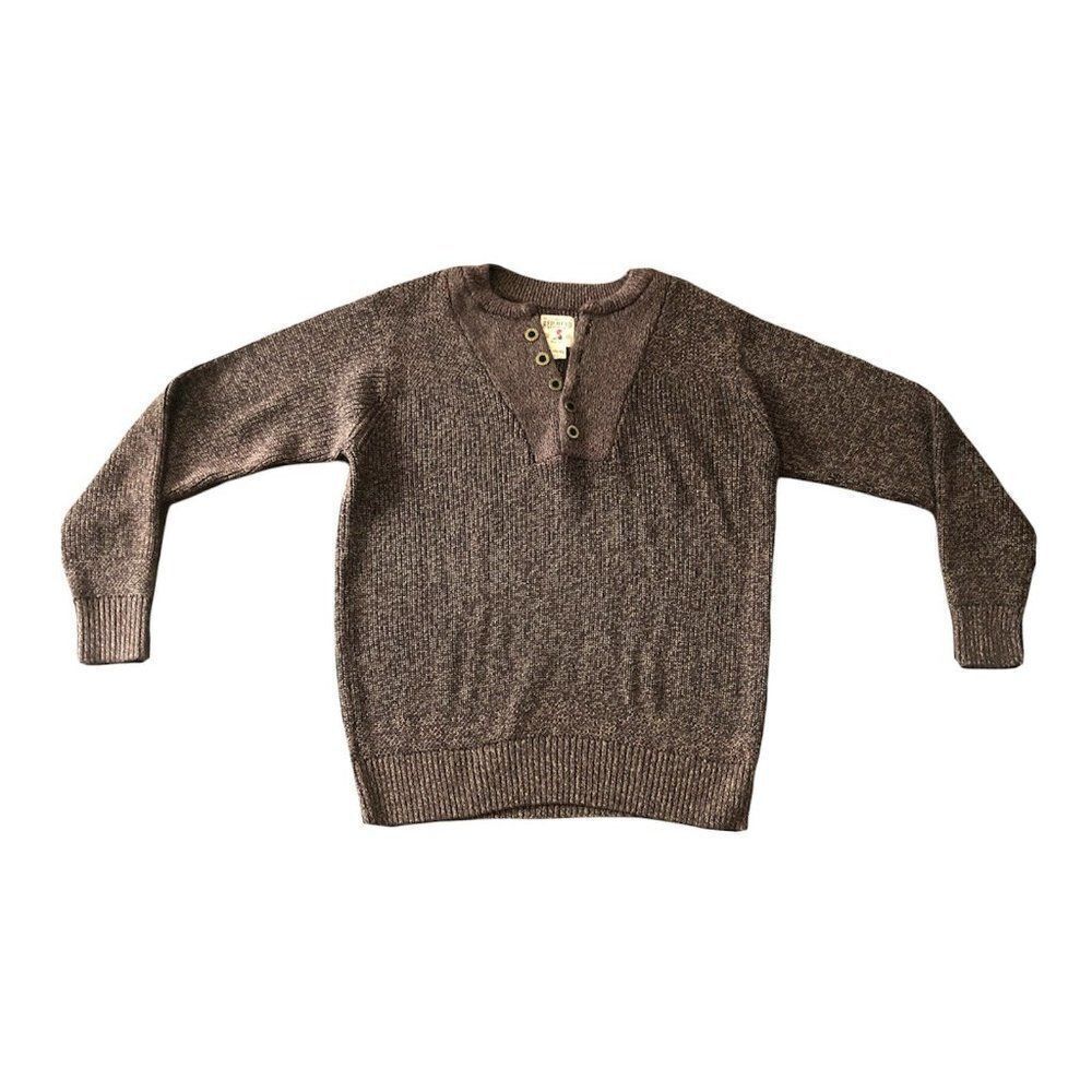 Red Head Men’s Size XXL 100% Cotton Knit Button Sweater Heather‎ Brown Grandpa